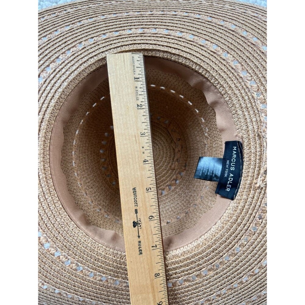 Marcus Adler NY Wide Brim Straw Sun Hat with Floral Scarf Band - Picture 8 of 11